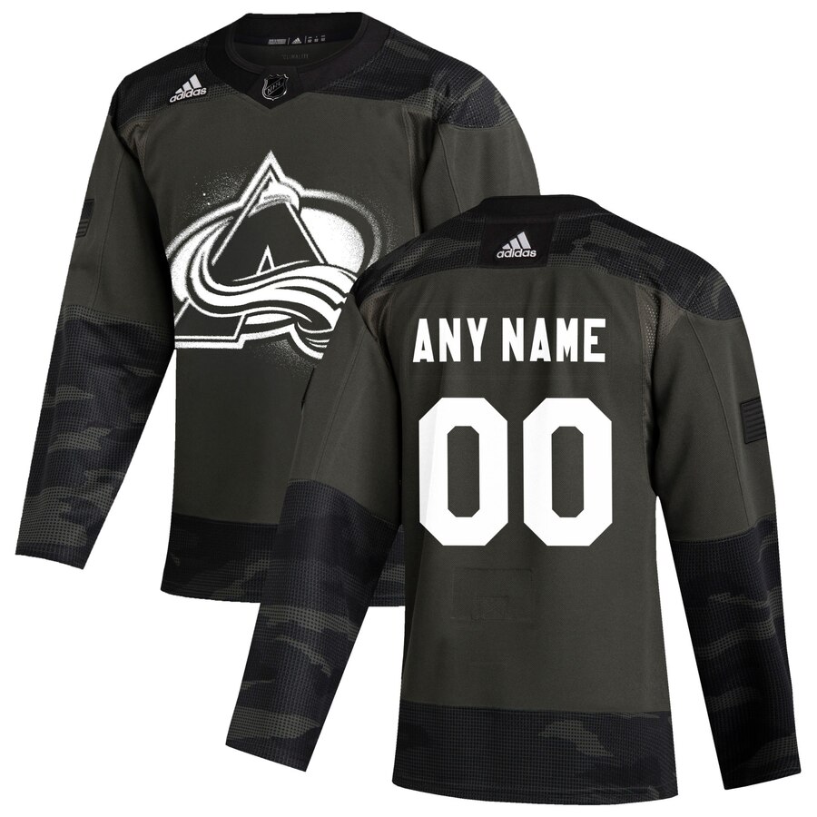 Colorado Avalanche Adidas 2019 Veterans Day Authentic Custom Practice NHL Jersey Camo->customized nhl jersey->Custom Jersey